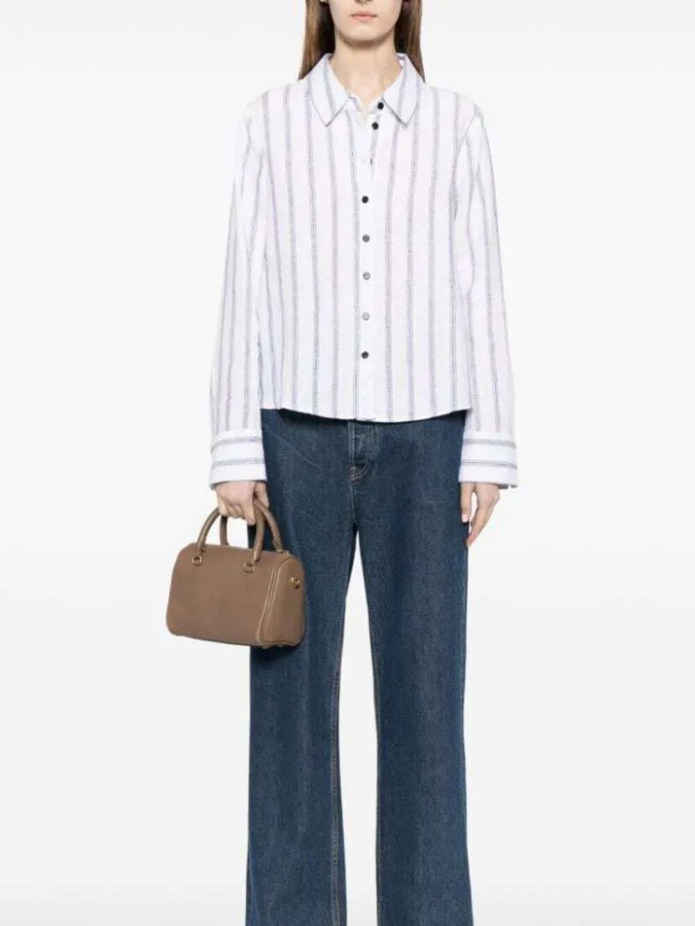 Reformation Striped Linen Button Up Shirt | Size M | Good Condition